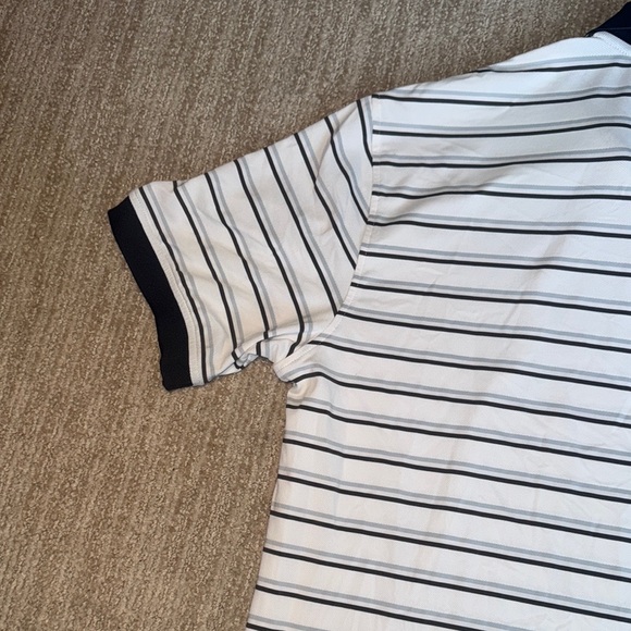 G/FORE Navy White Stripe Performance Polo Men's Small Golf Shirt Stretch Shirt - Picture 12 of 13